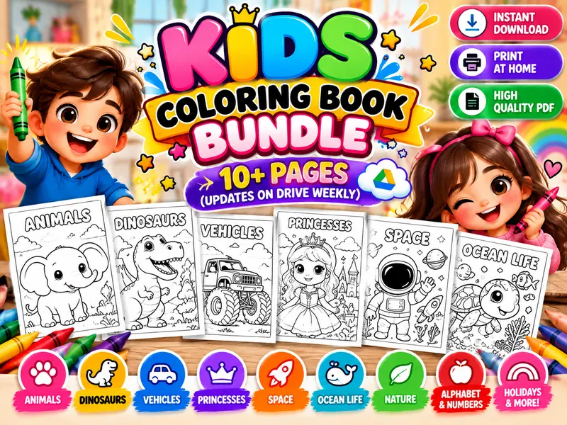 Kids Coloring Book Bundle
